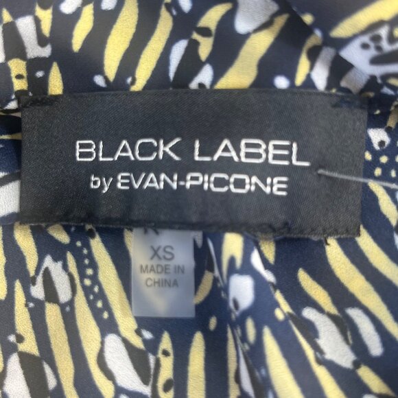 Evan Picone Black Label Sleeveless Patterned Blouse Womens XS Blue Yellow New - Picture 6 of 8